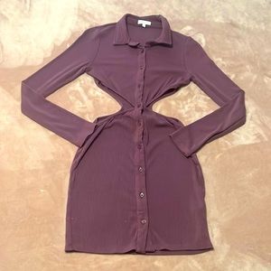 Cutout collar mini bodycon dress